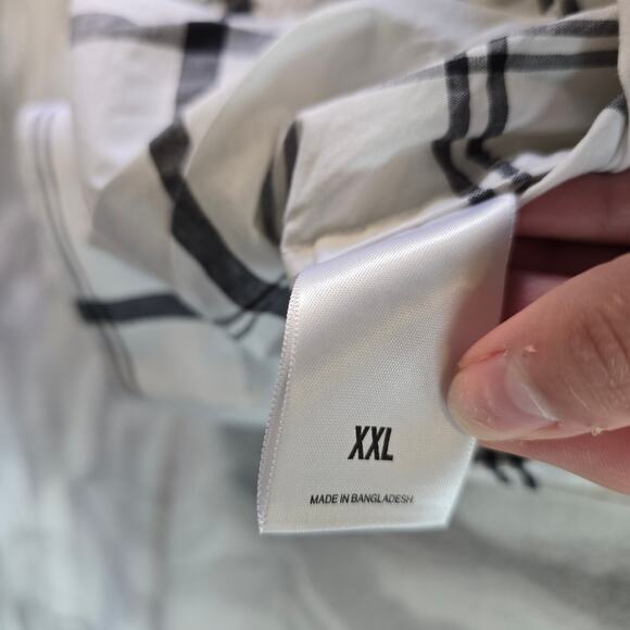 Express Slim1MX Men's Longsleeve Button Up White/Black Plaid Size XXL - Picture 5 of 8